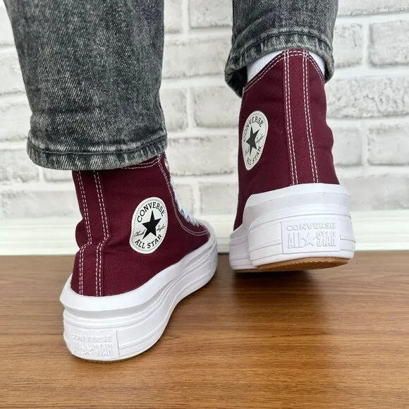 ⭐Converse Chuck Taylor Move Platform High Sz 7.5 Women's Shoes Burgundy A02430C