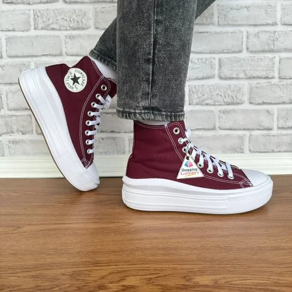 ⭐Converse Chuck Taylor Move Platform High Sz 7.5 Women's Shoes Burgundy A02430C