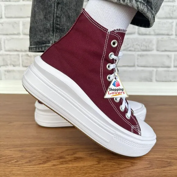 ⭐Converse Chuck Taylor Move Platform High Sz 7.5 Women's Shoes Burgundy A02430C