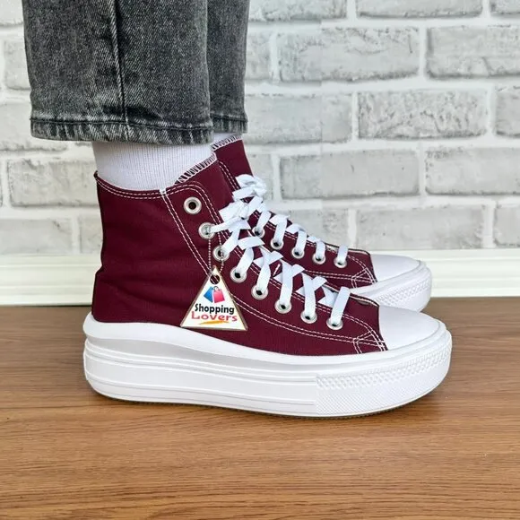 ⭐Converse Chuck Taylor Move Platform High Sz 7.5 Women's Shoes Burgundy A02430C