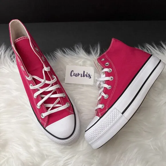 Converse CTAS Lift Hi Platform Women's Size 7 Pink/White Casual Shoes A08288F
