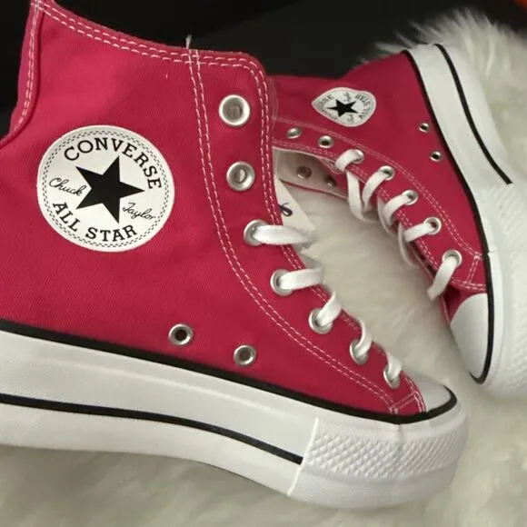 Converse CTAS Lift Hi Platform Women's Size 7 Pink/White Casual Shoes A08288F