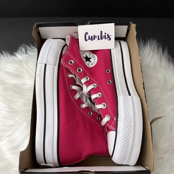 Converse CTAS Lift Hi Platform Women's Size 7 Pink/White Casual Shoes A08288F