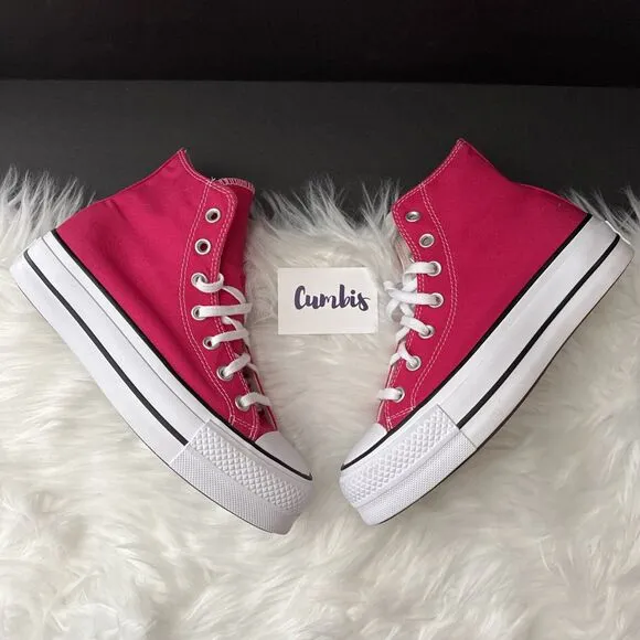 Converse CTAS Lift Hi Platform Women's Size 7 Pink/White Casual Shoes A08288F