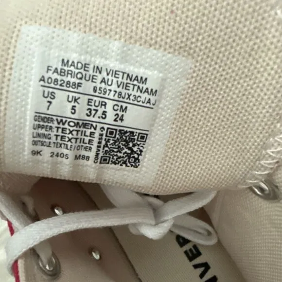 Converse CTAS Lift Hi Platform Women's Size 7 Pink/White Casual Shoes A08288F