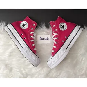 Converse CTAS Lift Hi Platform Women's Size 7 Pink/White Casual Shoes A08288F