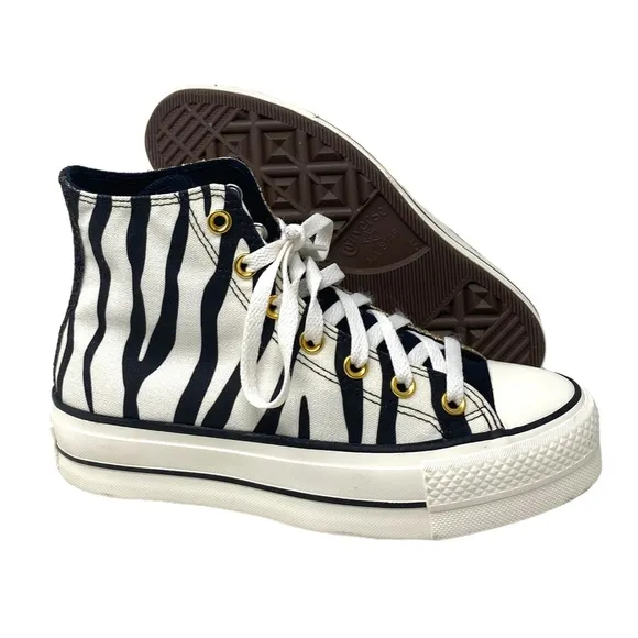Converse Ctas Lift Platform Zebra Glitter Shoes Women Size Custom 570636C-WWZBYG