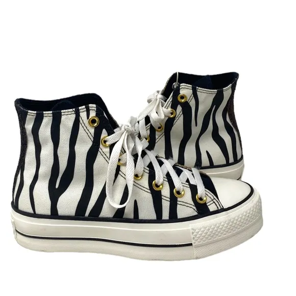 Converse Ctas Lift Platform Zebra Glitter Shoes Women Size Custom 570636C-WWZBYG