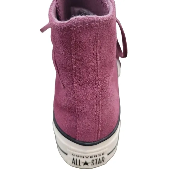 Converse CTAS Womans Lift Hi Platform Leather Suede Sneakers Shoes - Shadowberry