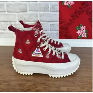 ⭐Converse Run Star Hike Platform 8.5 Men's Shoes Embroidered Floral Red A14885C