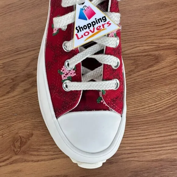 ⭐Converse Run Star Hike Platform 8.5 Men's Shoes Embroidered Floral Red A14885C