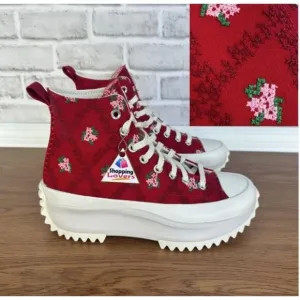 ⭐Converse Run Star Hike Platform Sz 10 Mens Shoes Embroidered Floral Red A14885C