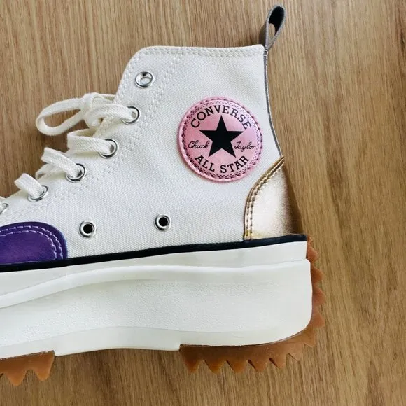 🤩Converse Run Star Hike Womens Shoes Sz 9 Platform Chrome Beige Chunky A09796C