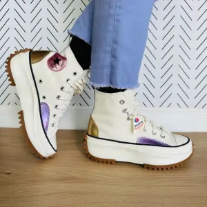 🤩Converse Run Star Hike Womens Shoes Sz 9 Platform Chrome Beige Chunky A09796C