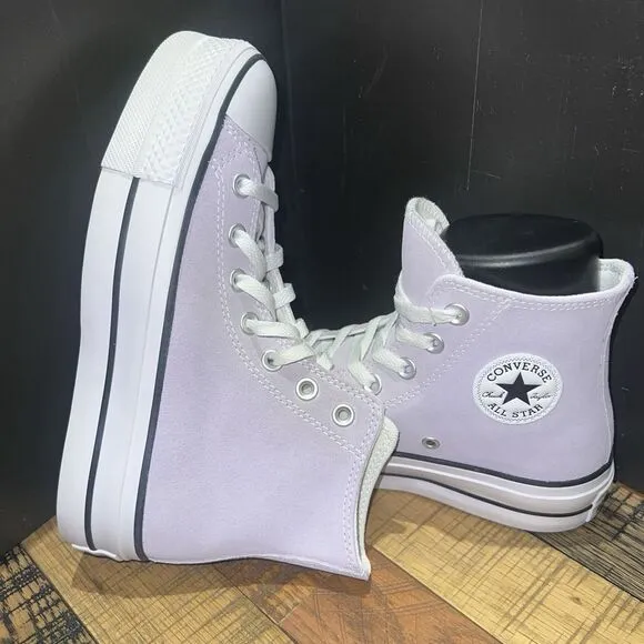 Converse Womens Chuck Taylor All Star Lift Hi Platform Suede Sneakers Shoes Rare