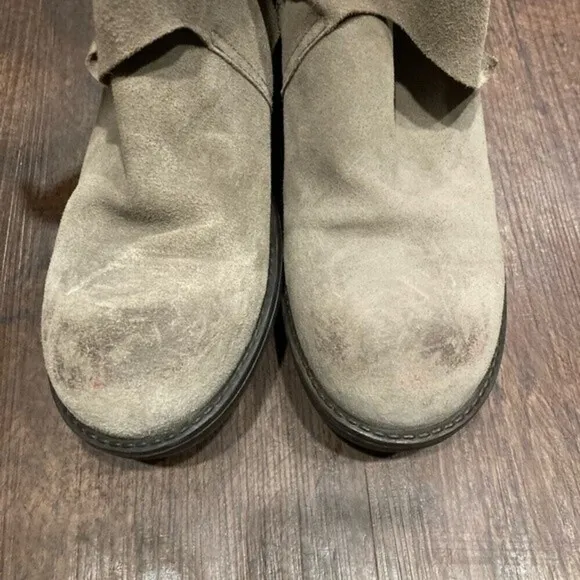 Coolway Alida Chunky Motto Boho Boots with Buckles  Light  Brown Suede…