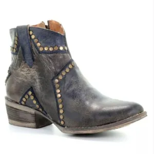 Corral Circle G Star Studded Boho Leather Western Ankle Boots Booties Women’s 8