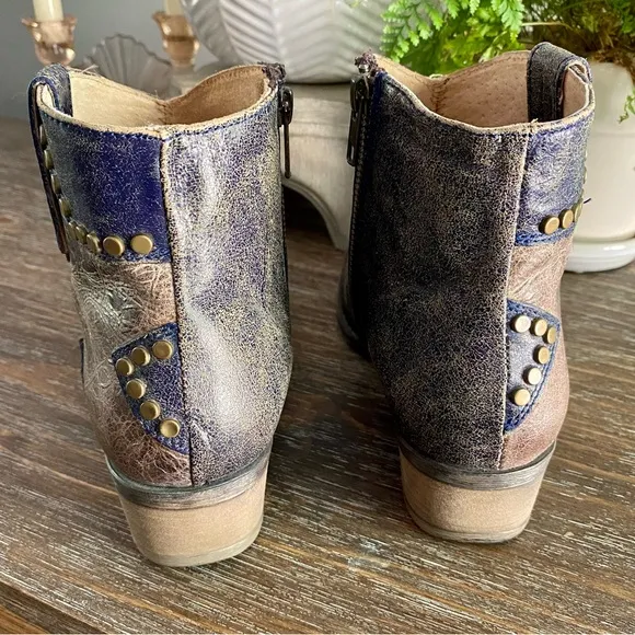 Corral Circle G Star Studded Boho Leather Western Ankle Boots Booties Women’s 8