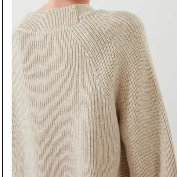 COS Chunky Jacquard Knit Ribbed Longline Dress Button Raglan Cardigan Sweater XS