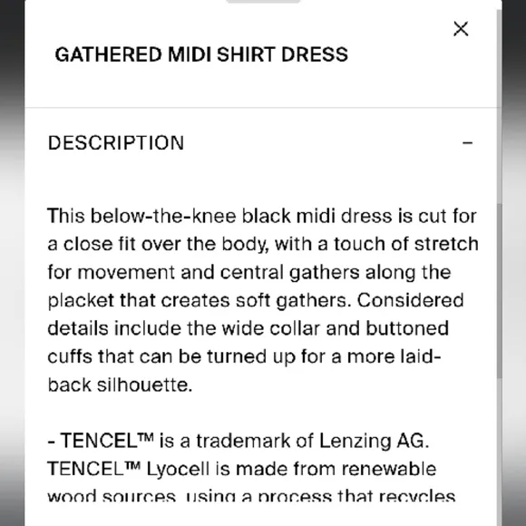 COS Gathered Midi Shirt Dress