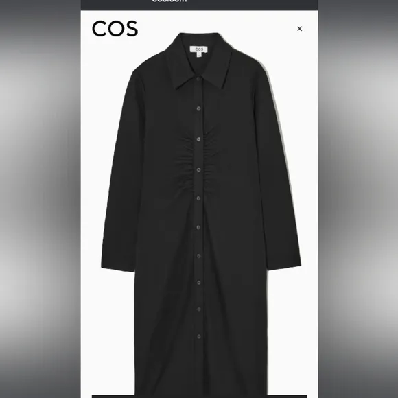 COS Gathered Midi Shirt Dress