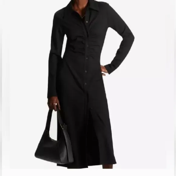 COS Gathered Midi Shirt Dress