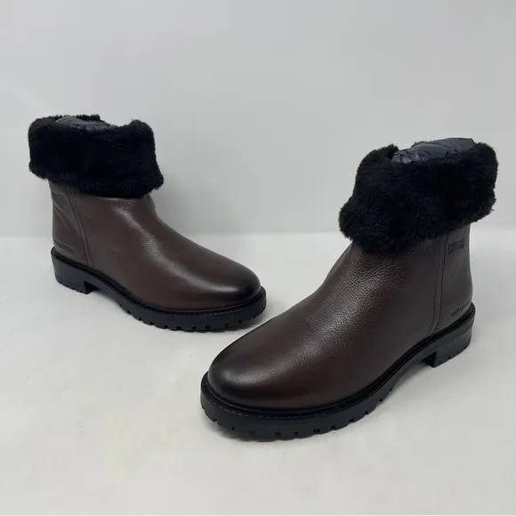 Cougar Kendal Waterproof Leather Winter Ankle Boots in Dark Brown - NWT