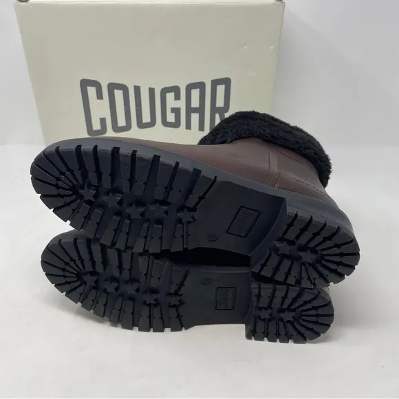 Cougar Kendal Waterproof Leather Winter Ankle Boots in Dark Brown - NWT
