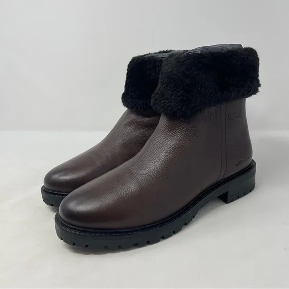 Cougar Kendal Waterproof Leather Winter Ankle Boots in Dark Brown - NWT
