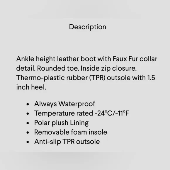 Cougar Kendal Waterproof Leather Winter Ankle Boots in Dark Brown - NWT