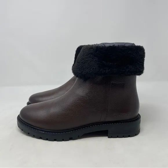 Cougar Kendal Waterproof Leather Winter Ankle Boots in Dark Brown - NWT