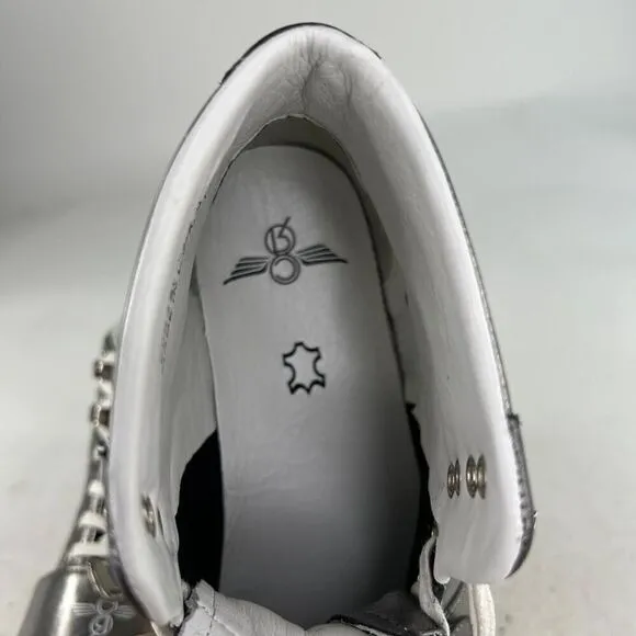 Creative Recreation Women's Silver Patent Hi-top Sneakers US 9.5 Lace-Up Shoes