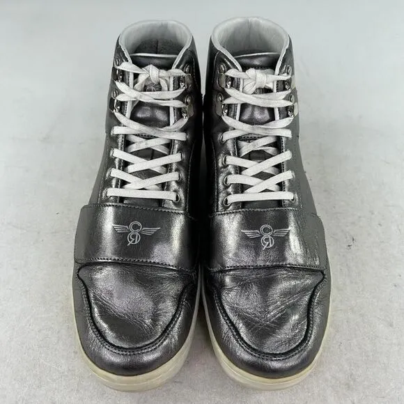 Creative Recreation Women's Silver Patent Hi-top Sneakers US 9.5 Lace-Up Shoes