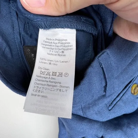 Crewcuts Ludlow Slim Boys Linen Dress Pants Size 6 Blue NWT *Flaw*
