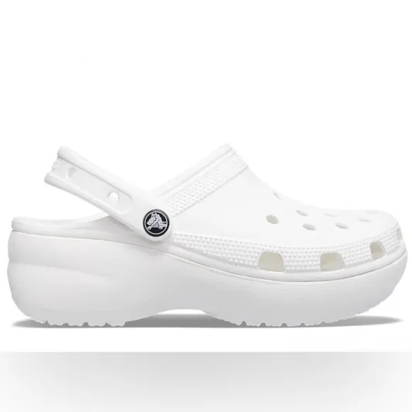Crocs Classic Platform Clog White Size 11 TrendyComfortable Elevated Shoes