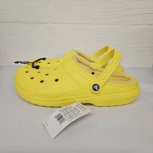 Crocs Classic Sherpa Lined Clogs in Lemon Yellow Size 13 NWT