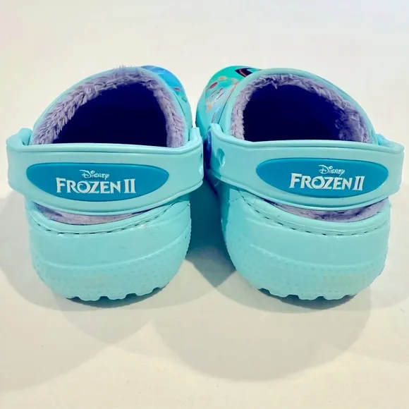 Crocs Fun Lab Lined Disney Frozen 2 Clogs Girls 6 Anna Elsa Shoes Winter Fleece