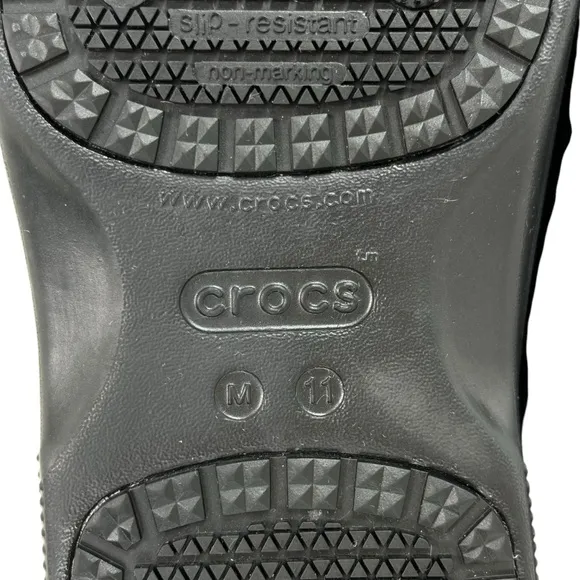 Crocs | Men 11 | Black On The Clock Slip Resistant Work‎ Slip-On Clog Shoes