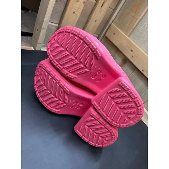 Crocs Siren Clog Pink Womens Size 8 Mens Size 6 Platform Heel Slip-On NWT