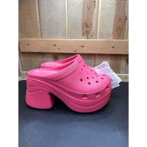 Crocs Siren Clog Pink Womens Size 8 Mens Size 6 Platform Heel Slip-On NWT