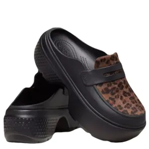 Crocs Stomp Leopard Loafer Black/Cheetah Print Size 10