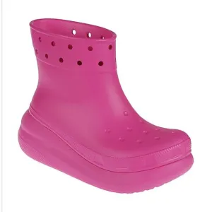 CROCS Womens Classic Crush Rain‎ Boots Pink Platform Comfort Waterproof Size 7