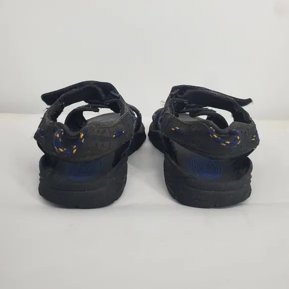 Cross Trekkers Sandals Mens 10.5M Black Blue Sling Back Hiking Outdoor Shoes