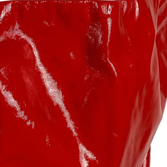 CULTNAKED Killa Mini Dress Patent Leather Strapless Sexy Party Clubbing Red Sz S
