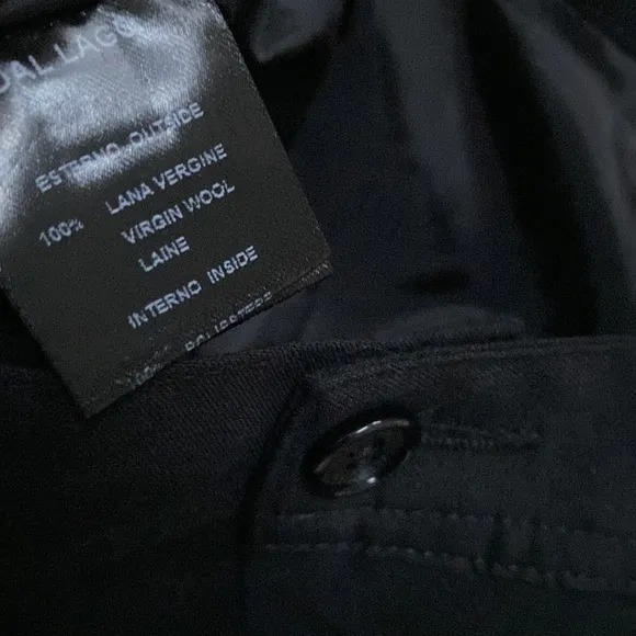 Dal Lago boys thin virgin wool black dress pants