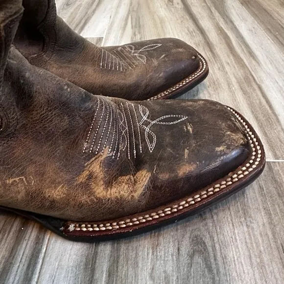 Dan Post Apache Cowboy Boots Leather Pink Women's 9.5 Western Festival Mid Shaft