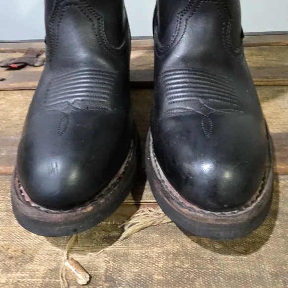 Dan Post Black Albuquerque Waterproof Distressed Leather Cowboy Boots. Western