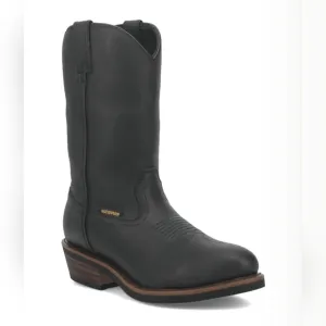 Dan Post Black Albuquerque Waterproof Distressed Leather Cowboy Boots. Western