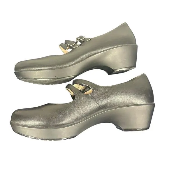 Dansko Black Leather Mary Jane Heels Sz 39 Us 8.5-9 Double Strap Comfort Work