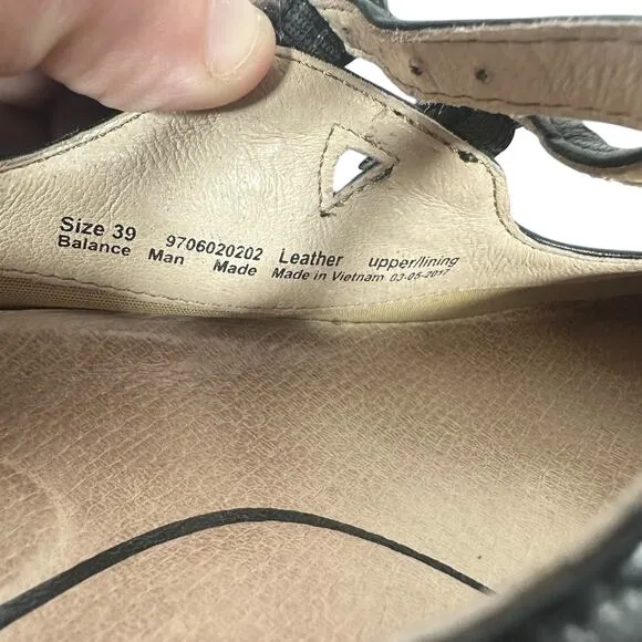 Dansko Black Leather Mary Jane Heels Sz 39 Us 8.5-9 Double Strap Comfort Work